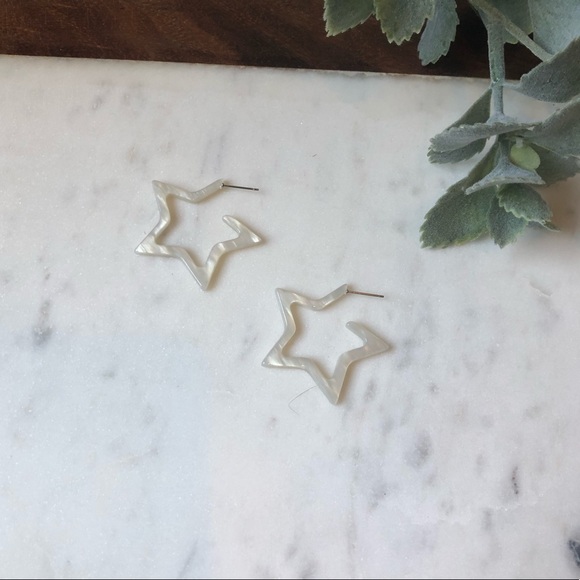 Jewelry - The Harlow - White Translucent Star Earrings